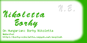 nikoletta borhy business card